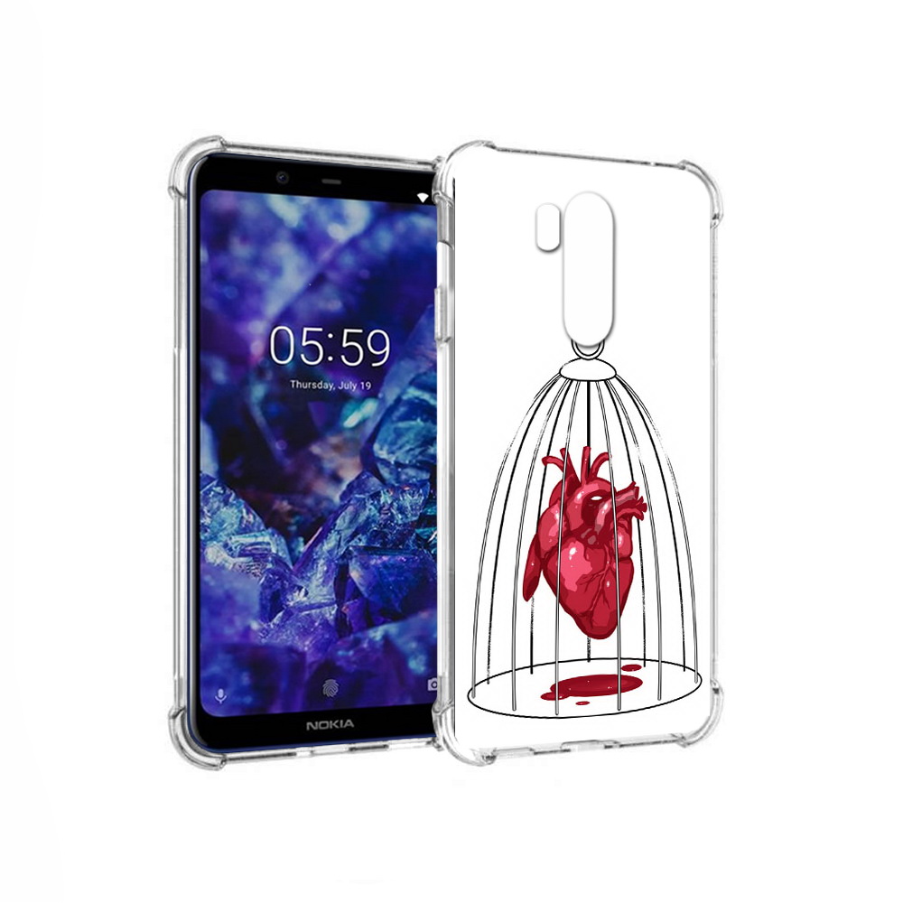 

Чехол MyPads Tocco для Nokia X7 сердце в клетке (PT123767.122.597), Прозрачный, Tocco