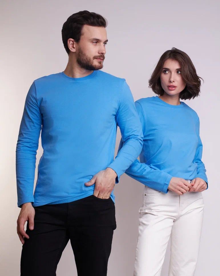 

Лонгслив унисекс Uzcotton UZ-M-L голубой S, UZ-M-L