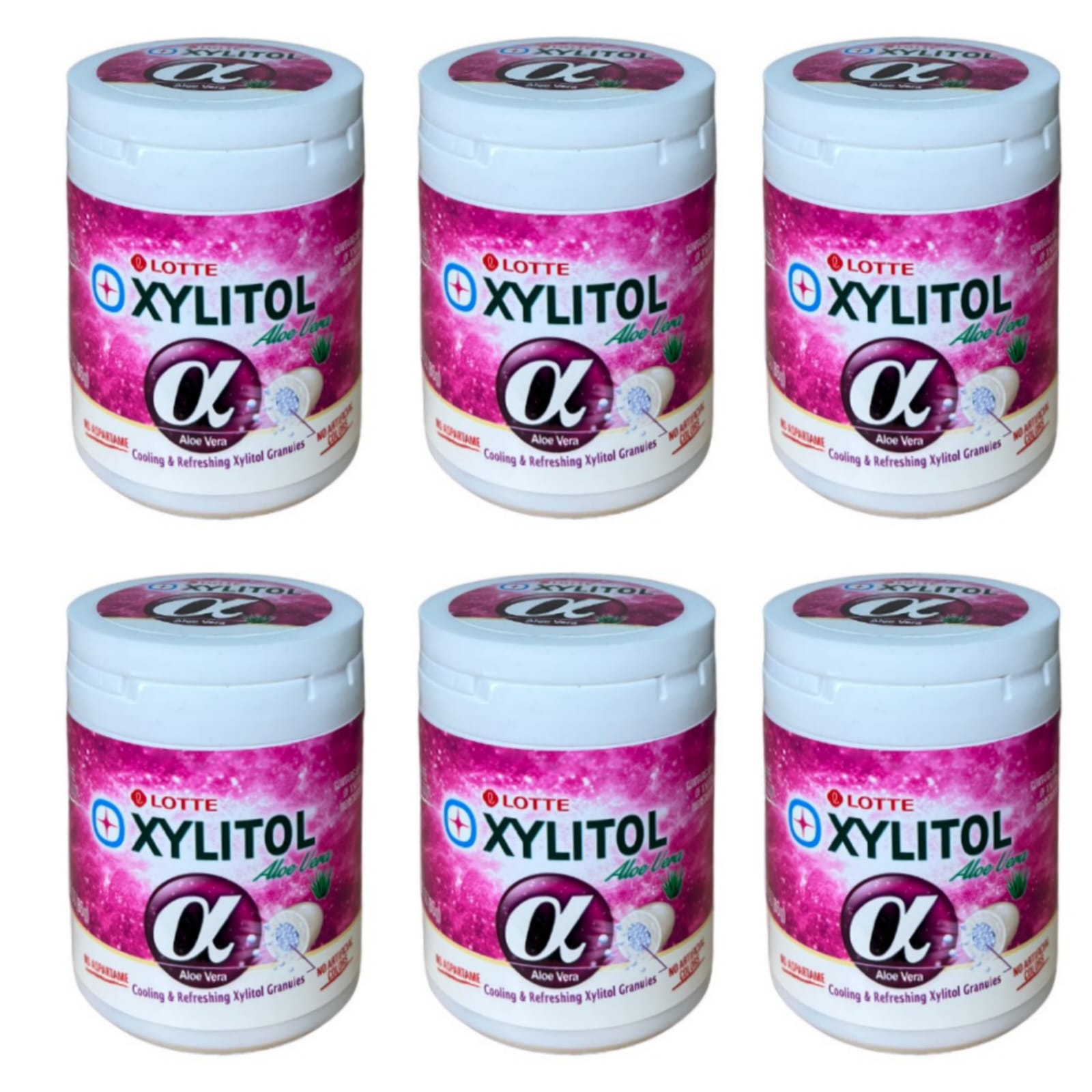 Жевательная резинка Lotte Xylitol Aloe Vera без сахара, 86 г х 6 шт