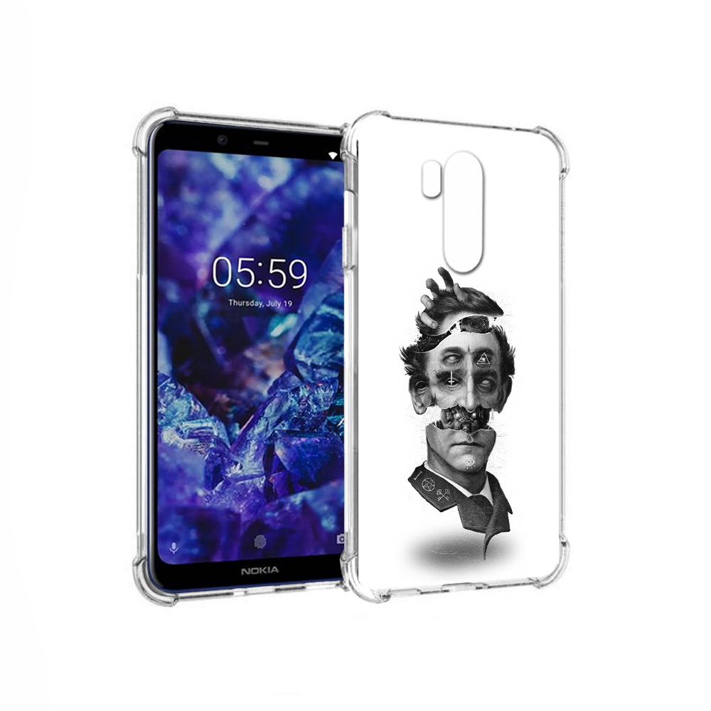 

Чехол MyPads Tocco для Nokia X7 страшное лицо абстракция (PT123767.122.628), Прозрачный, Tocco