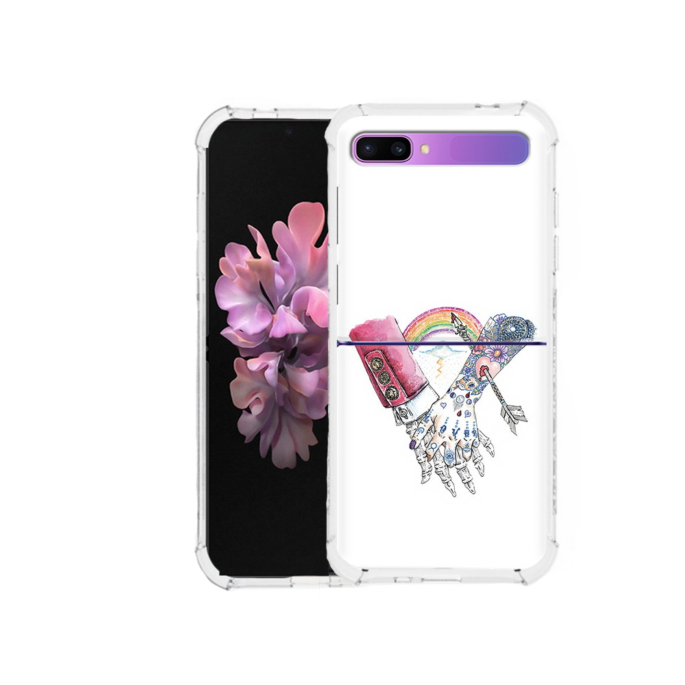 

Чехол MyPads Tocco для Samsung Galaxy Z Flip абстракция руки в татуировках, Прозрачный, Tocco