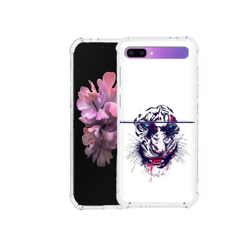 

Чехол MyPads Tocco для Samsung Galaxy Z Flip безумный тигр (PT226935.587.228), Прозрачный, Tocco