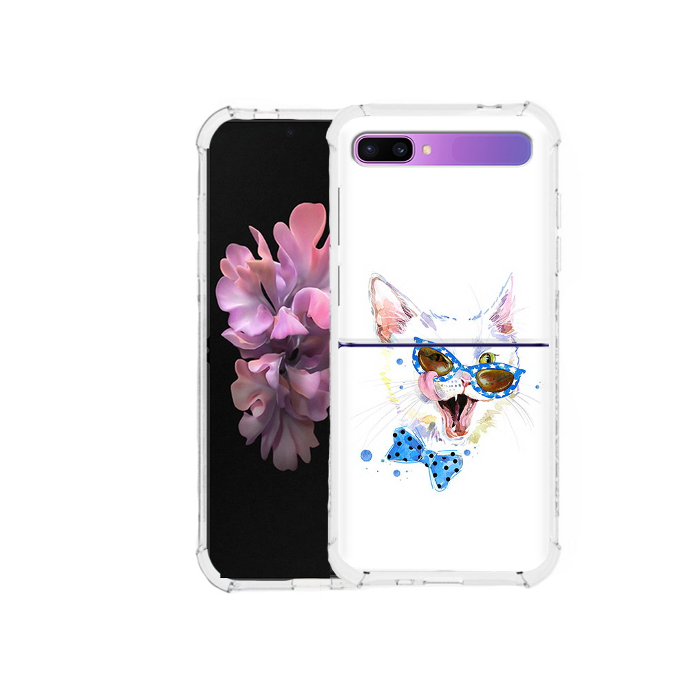 

Чехол MyPads Tocco для Samsung Galaxy Z Flip белый кот (PT226935.587.229), Прозрачный, Tocco