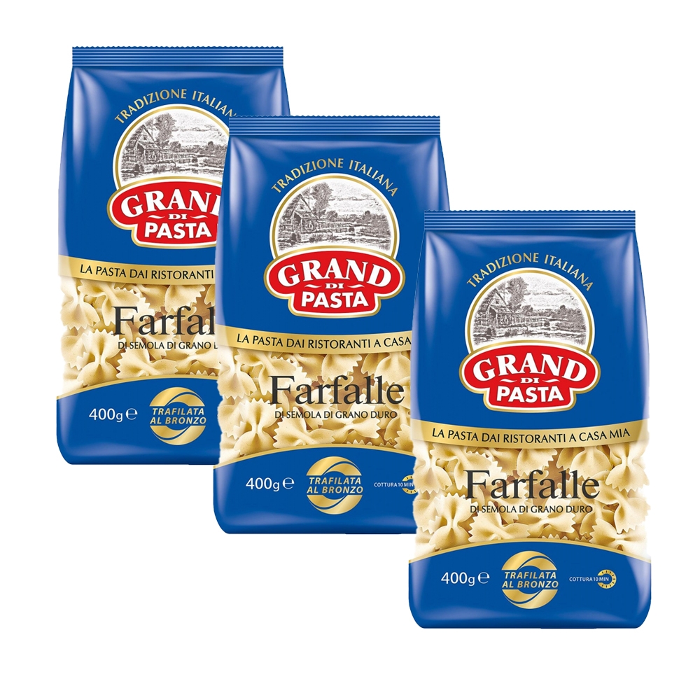 Бабочки Grand Di Pasta фарфалле, 400 г х 3 шт