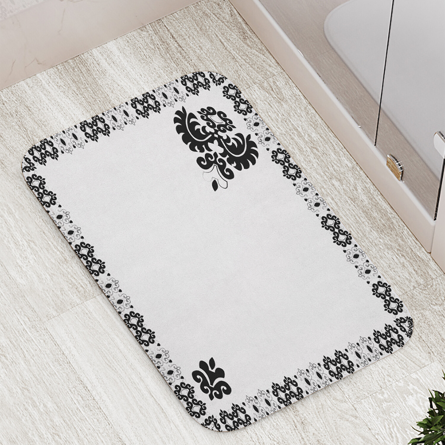 

Коврик противоскользящий JoyArty "Восточная рамка" для ванной сауны бассейна 77х52 см, Восточная рамка