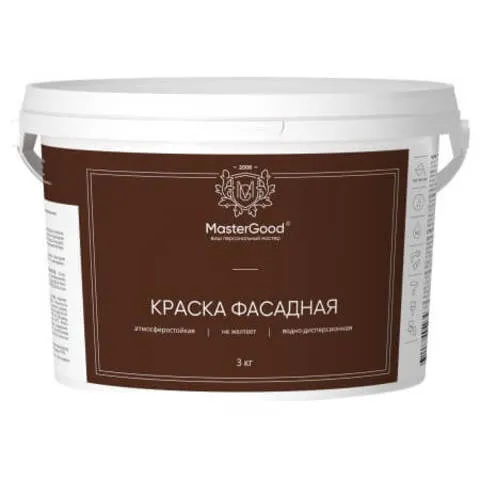 фото Краска акриловая master good фасадная, 3 кг