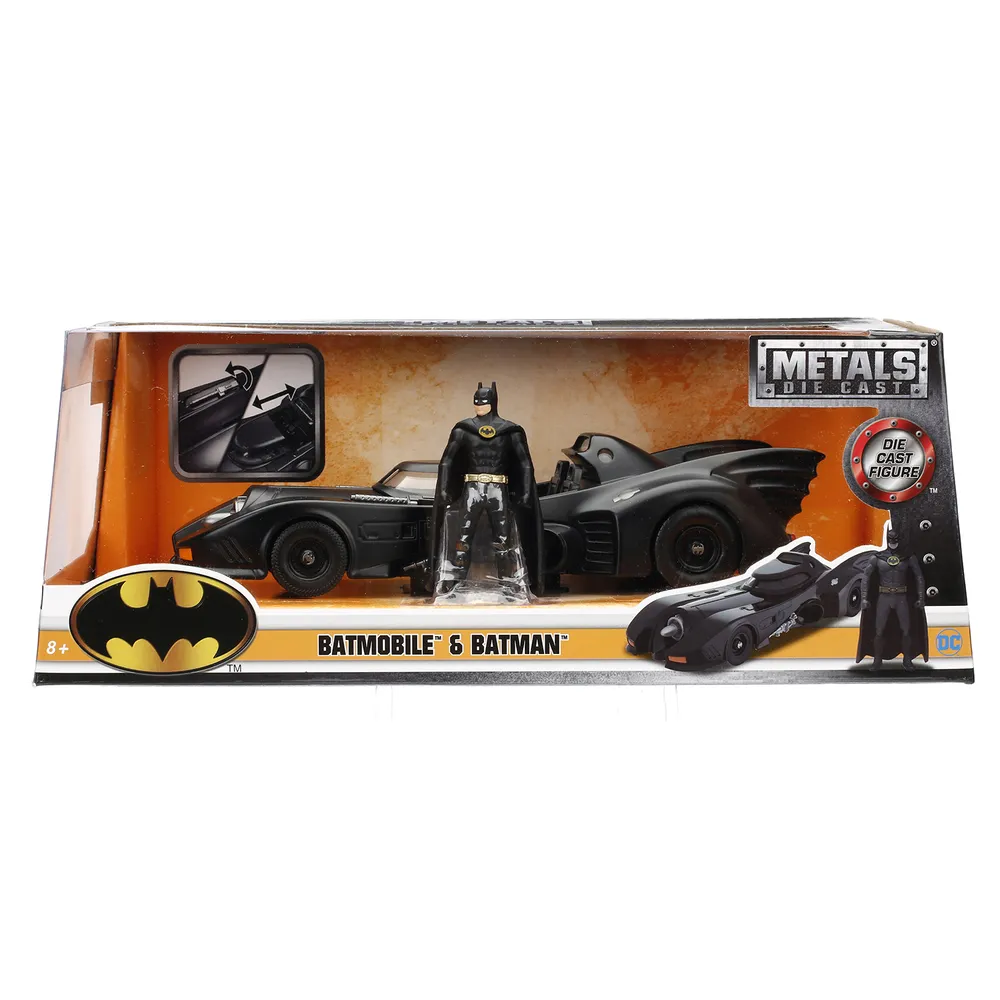 

Внедорожник Jada Toys Бэтмобиль с Бэтменом и пластиковым Робином 1/24 Jada, Черный, Batmobile