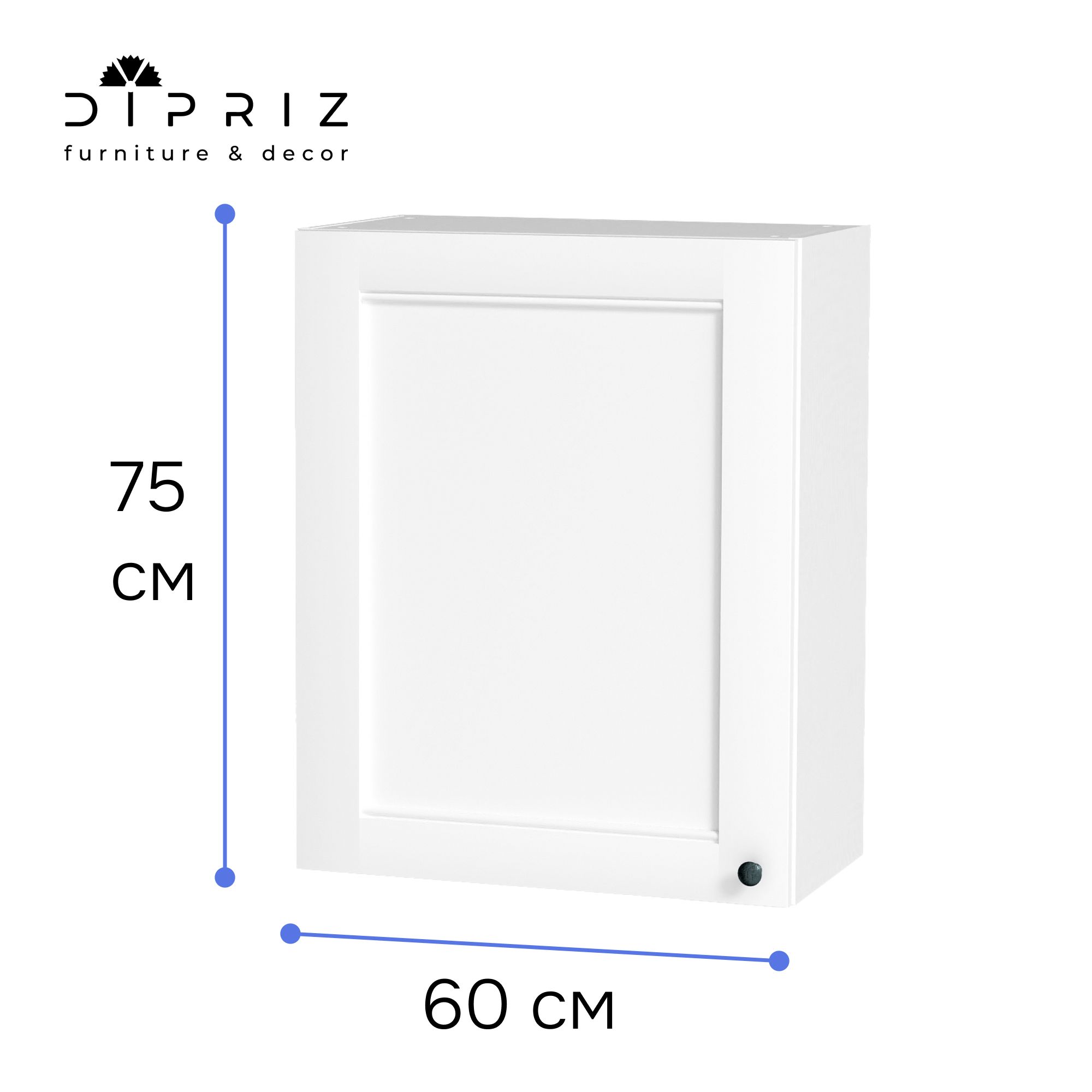 Навесной кухонный шкаф Dipriz Авери 60х32х75 черный, белый Черный,  Белый