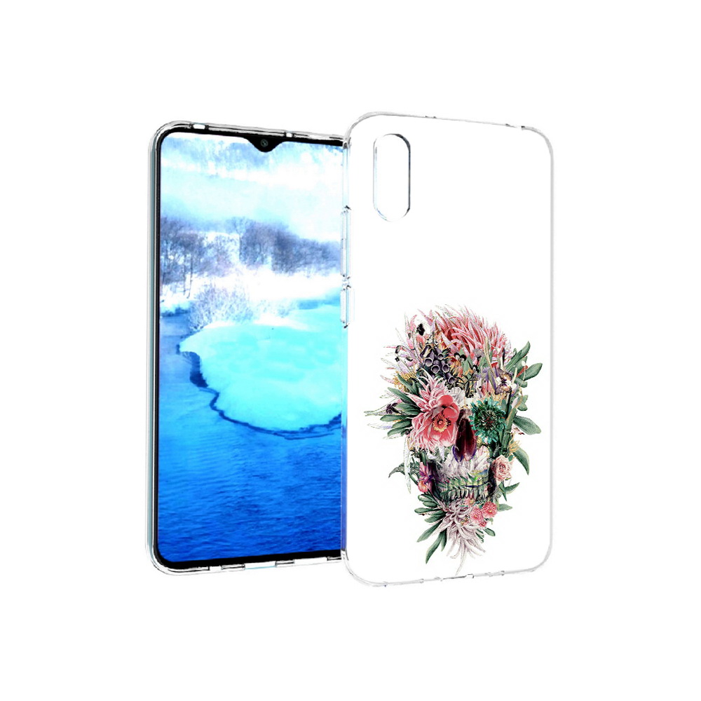 

Чехол MyPads Tocco для Xiaomi Redmi 9A череп из цветов (PT151022.270.677), Прозрачный, Tocco