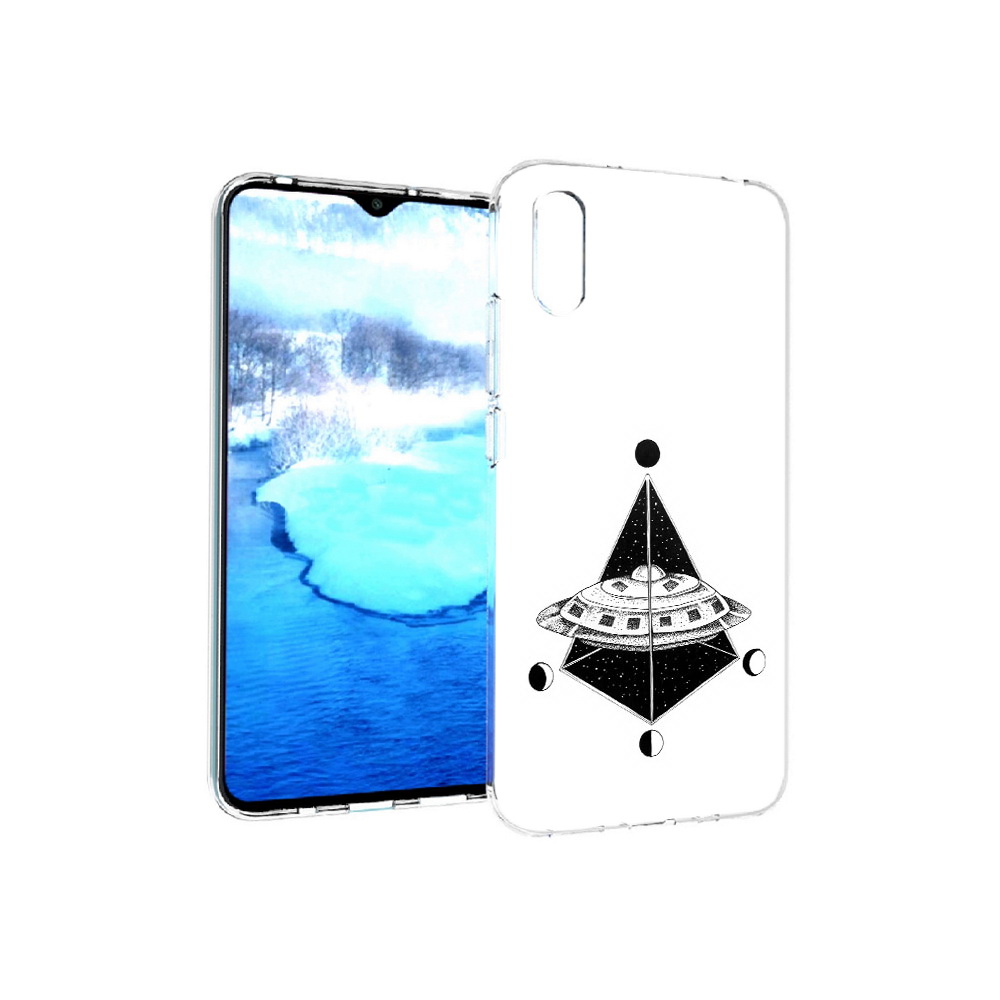 

Чехол MyPads Tocco для Xiaomi Redmi 9A черно белая летающая тарелка (PT151022.270.679), Прозрачный, Tocco