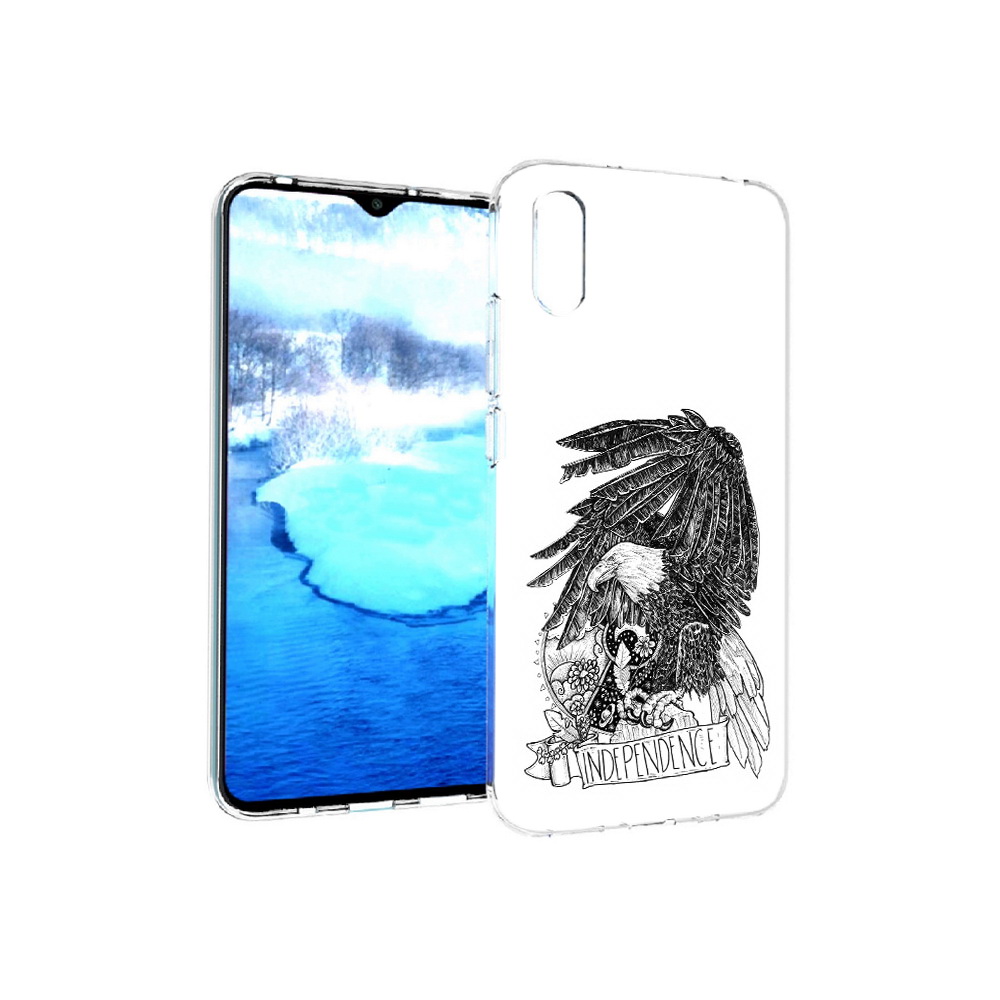 

Чехол MyPads Tocco для Xiaomi Redmi 9A черно белый сокол (PT151022.270.688), Прозрачный, Tocco