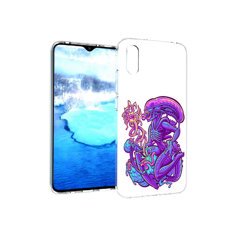 

Чехол MyPads Tocco для Xiaomi Redmi 9A чужой фиолетовый цвет (PT151022.270.693), Прозрачный, Tocco