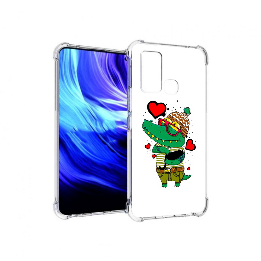 

Чехол MyPads Tocco для Vivo Z6 Влюбленный крокодил (PT226976.399.48), Прозрачный, Tocco