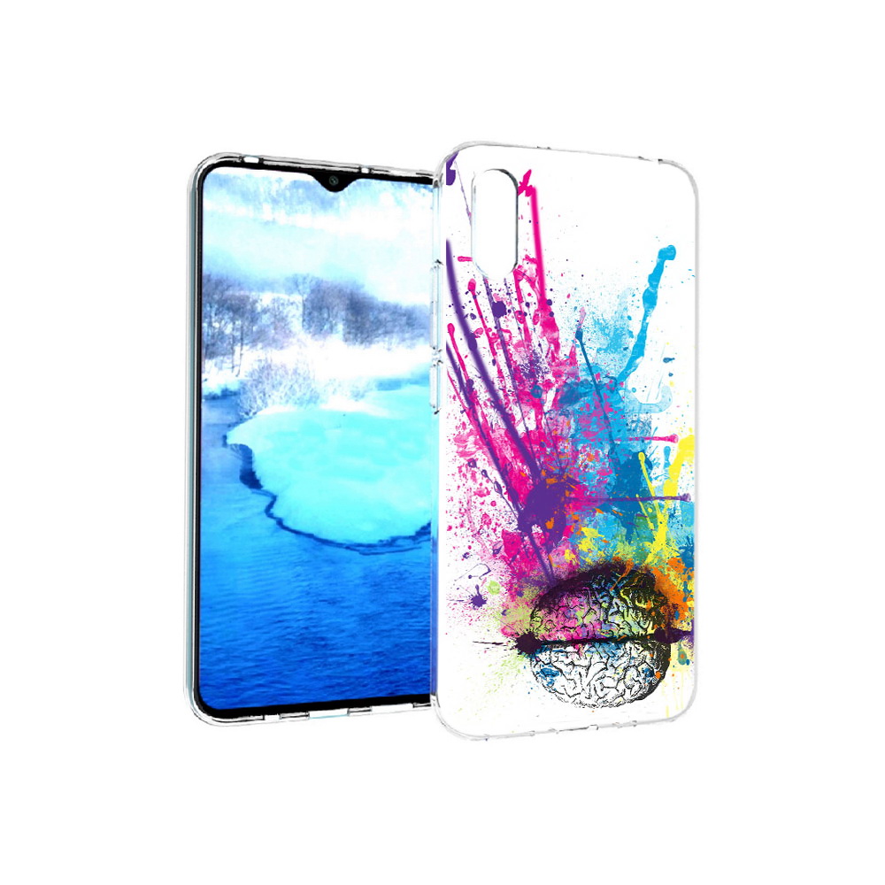 

Чехол MyPads Tocco для Xiaomi Redmi 9A яркий красочный мозг (PT151022.270.710), Прозрачный, Tocco