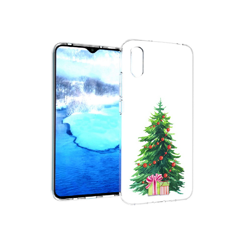 

Чехол MyPads Tocco для Xiaomi Redmi 9A Елка новогодняя с подарками акварель, Прозрачный, Tocco