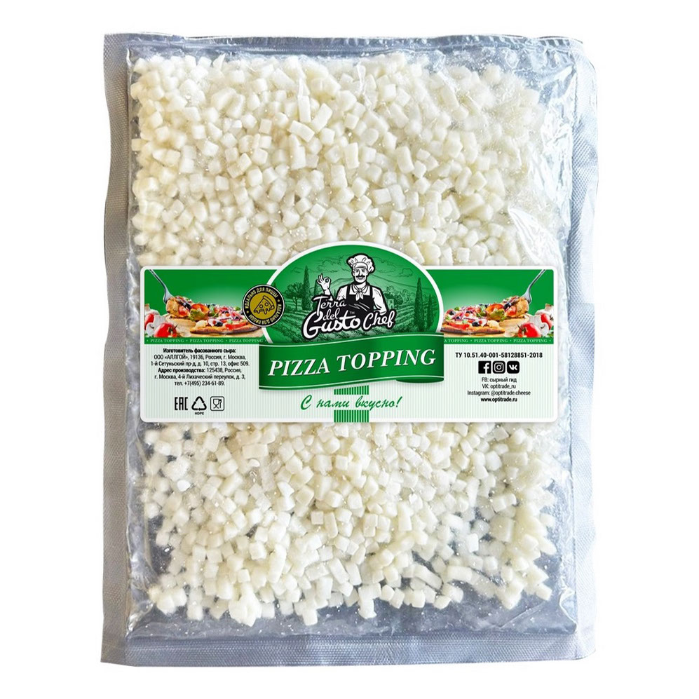Сырный продукт Terra del Gusto Chef для пиццы кубики 50% 1 кг