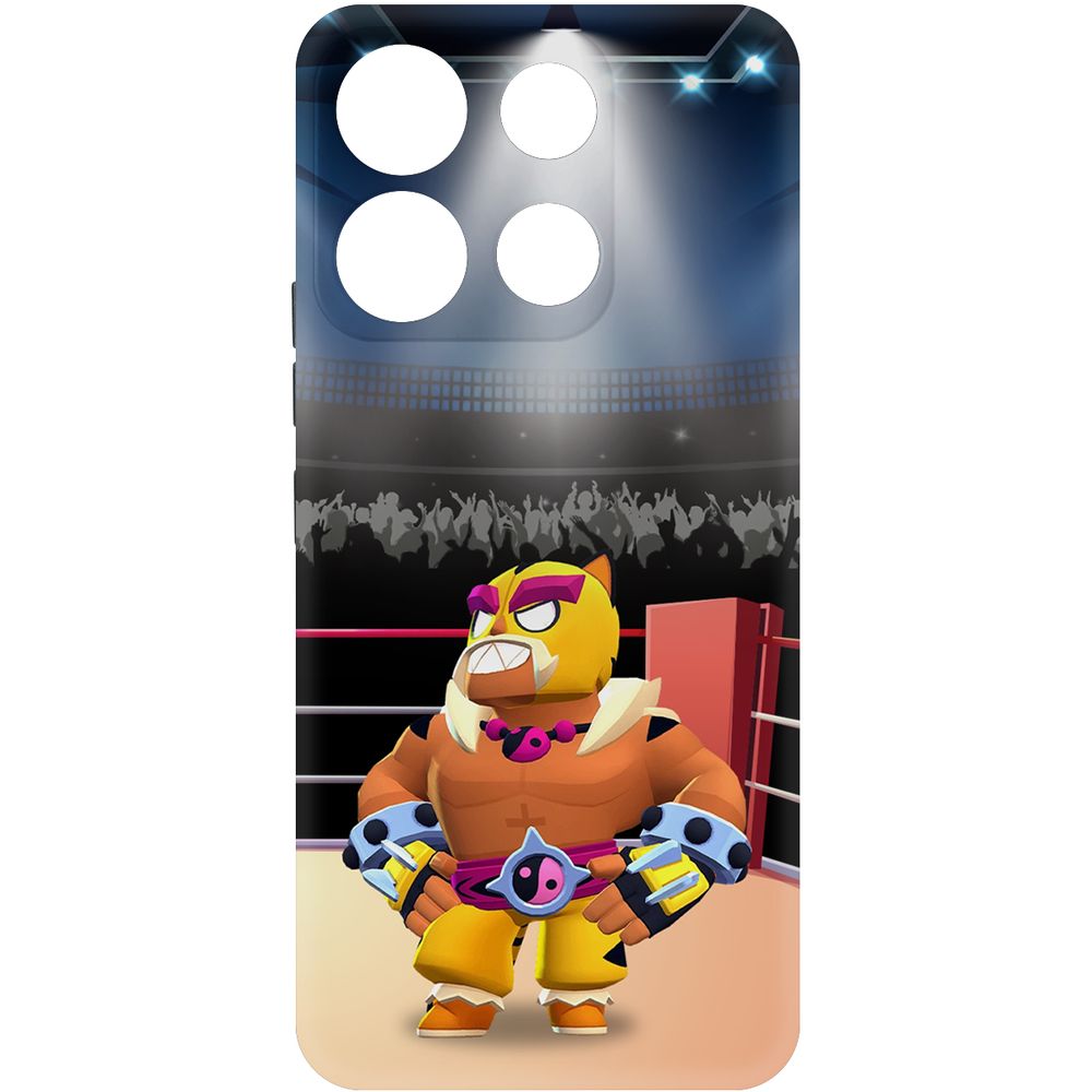 

Чехол-накладка Krutoff Soft Case Brawl Stars - Эль Тигро для Itel A60s черный