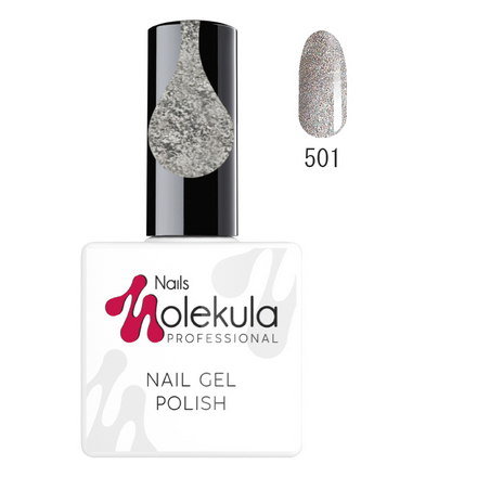 фото Гель-лак molekula diamond №501 «серебряное мерцание»