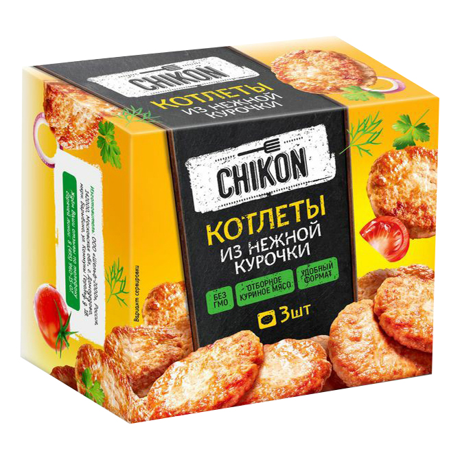 

Котлеты Chikon из мяса птицы замороженные 300 г