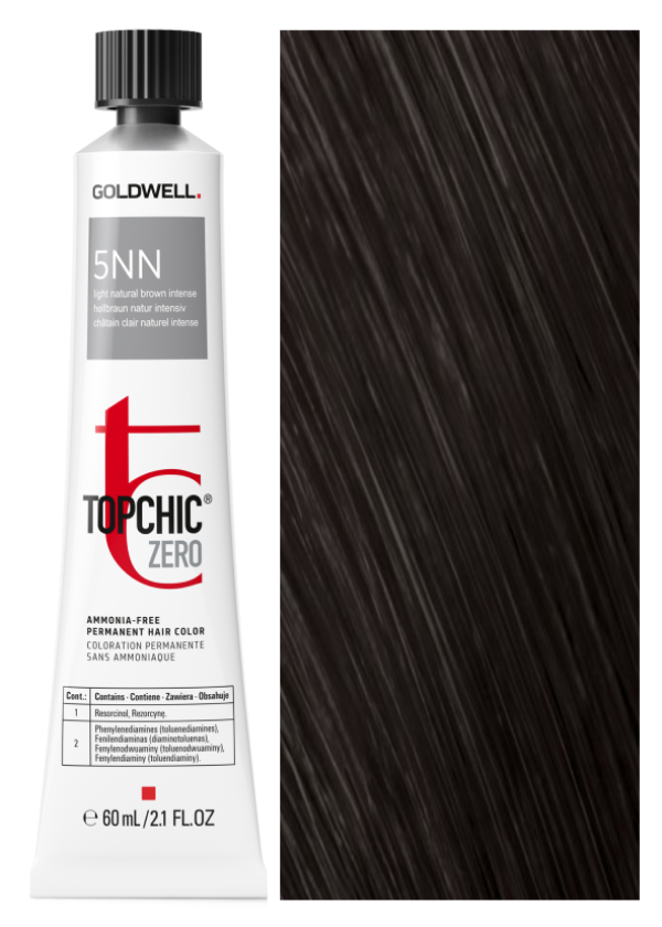 

краска для волос безаммиачная Goldwell Topchic Zero 5NN тёмный натуральный 60 мл