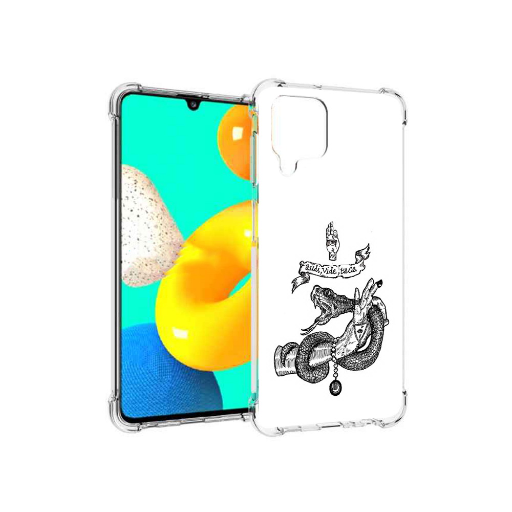 

Чехол MyPads Tocco для Samsung Galaxy M32 змея на руке рисунок (PT161818.523.366), Прозрачный, Tocco