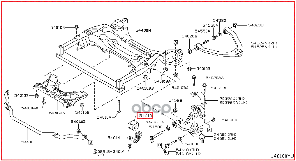 

Втулка стабилизатора переднего nissan 54613-jk05b