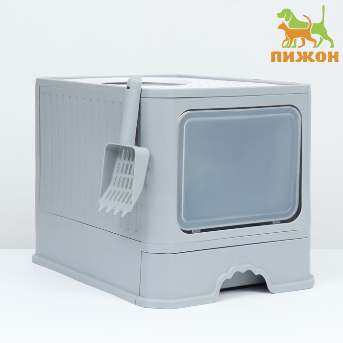 

Туалет для кошек Пижон, серый, пластик, 50х40х40 см