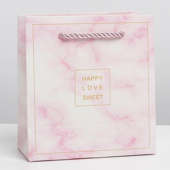 

Пакет Happy Love Sweet, 14 х 7 х 15 см, Коллекция упаковки "Мраморная"