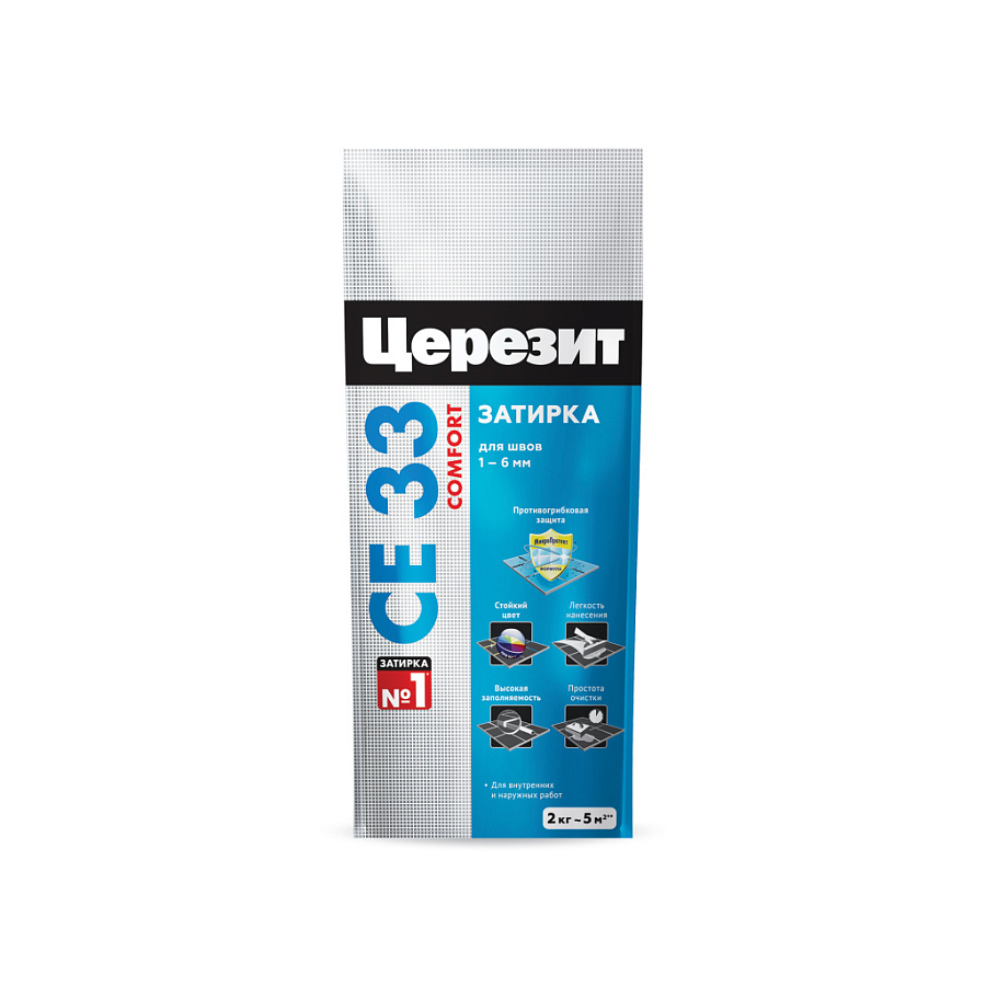 

Затирка для плитки CERESIT Ce 33 Comfort, Серый, Ce 33 Comfort