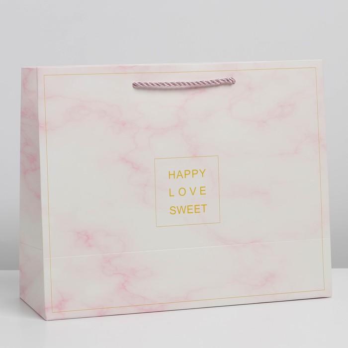 

Пакет Happy Love Sweet, 30 х 12 х 25 см, Коллекция упаковки "Мраморная"