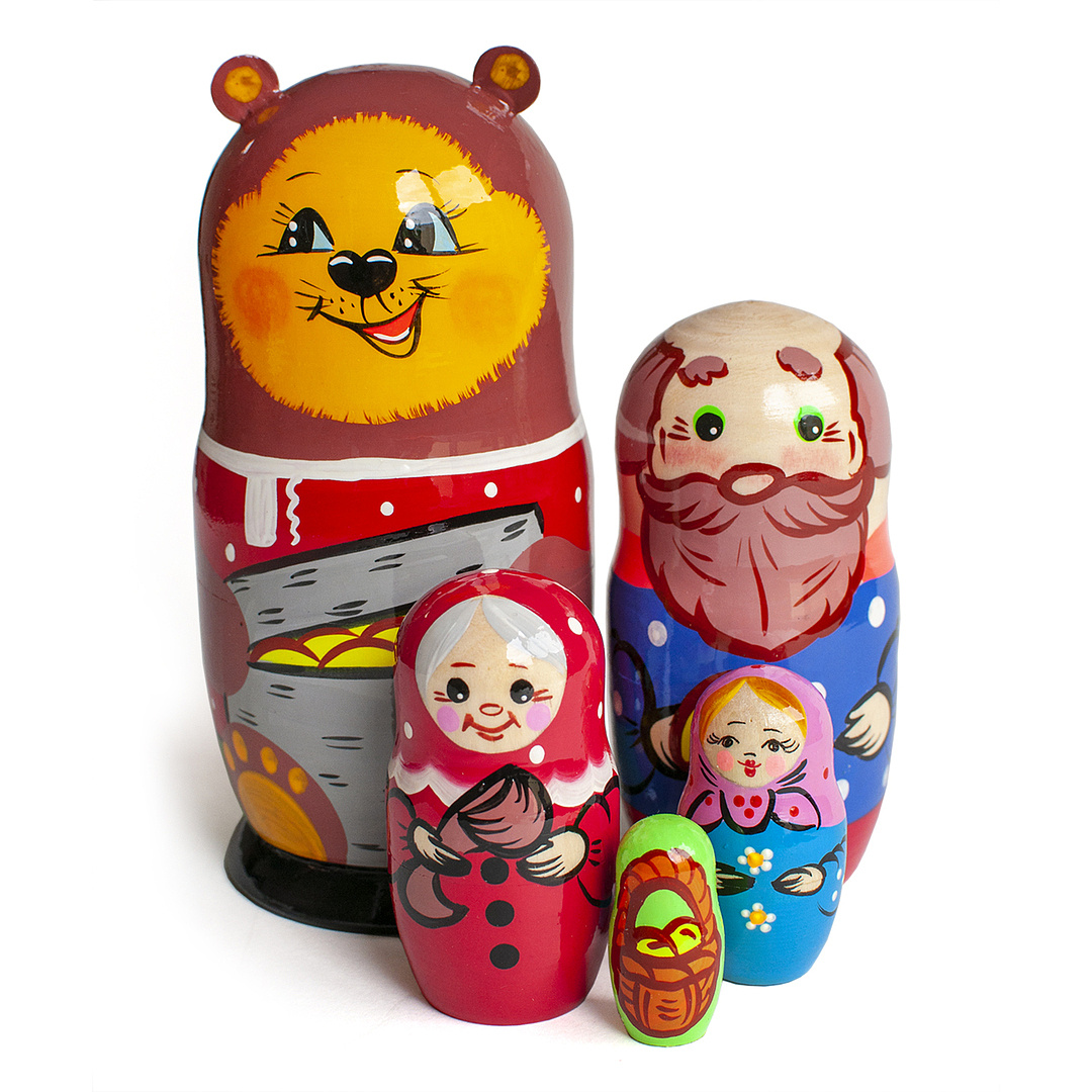 Матрешка Уланик Маша и медведь 15,5см MK0503KojM-02 деревянная игрушка бэмби матрёшка маша и медведь