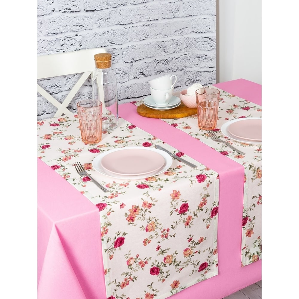 Altali Дорожки-скатерти кухонные на стол, комплект 2 шт, 40х140см, коллекция Мелкий цветоч