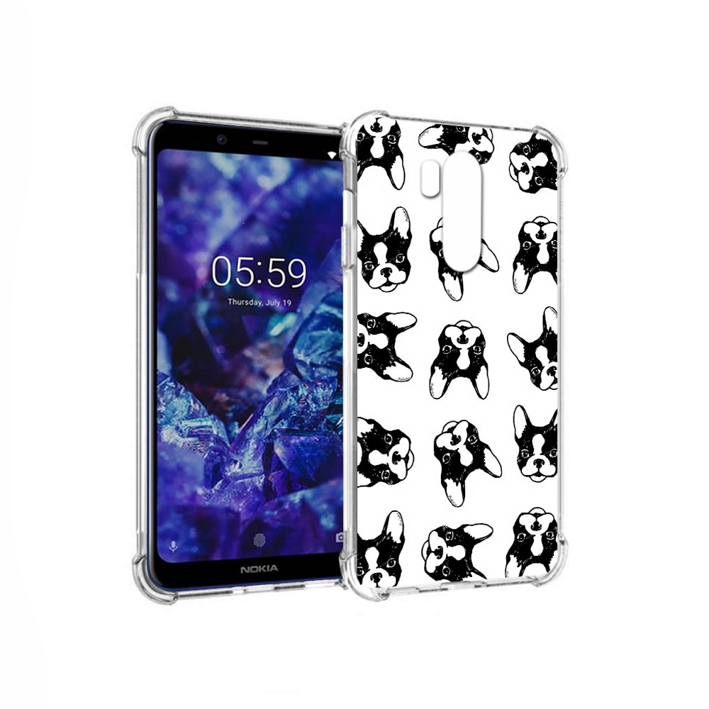 

Чехол MyPads Tocco для Nokia X7 черно белые собачки (PT123767.122.683), Прозрачный, Tocco