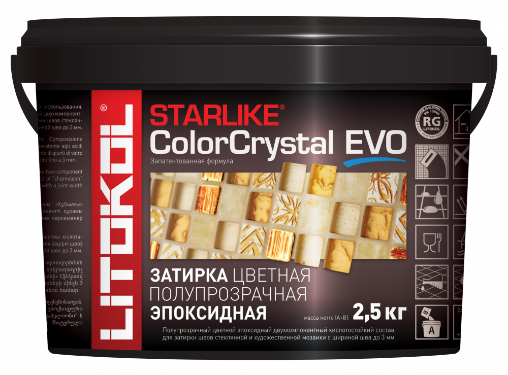Затирка для плитки LITOKOL Starlike Color Crystal Evo затирка litokol starlike evo s 700 crystal 1 кг