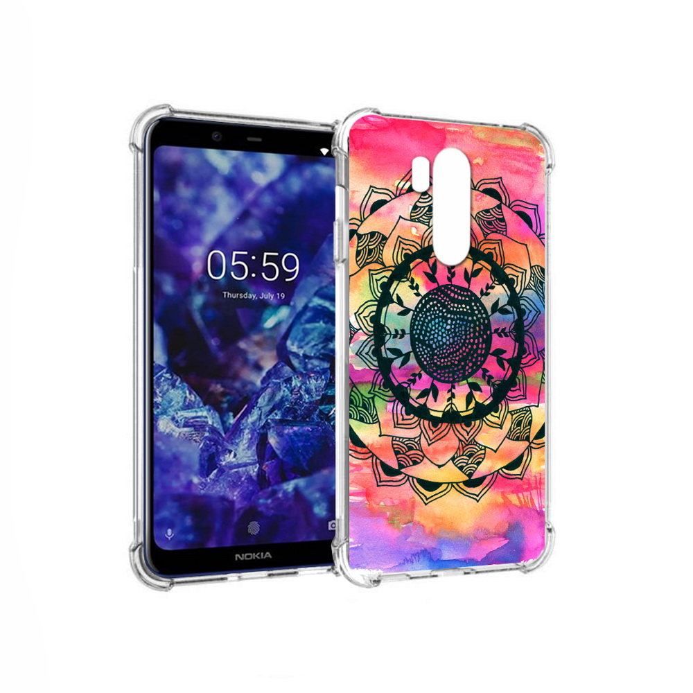 

Чехол MyPads Tocco для Nokia X7 яркая абстракция круглый цветок (PT123767.122.704), Прозрачный, Tocco