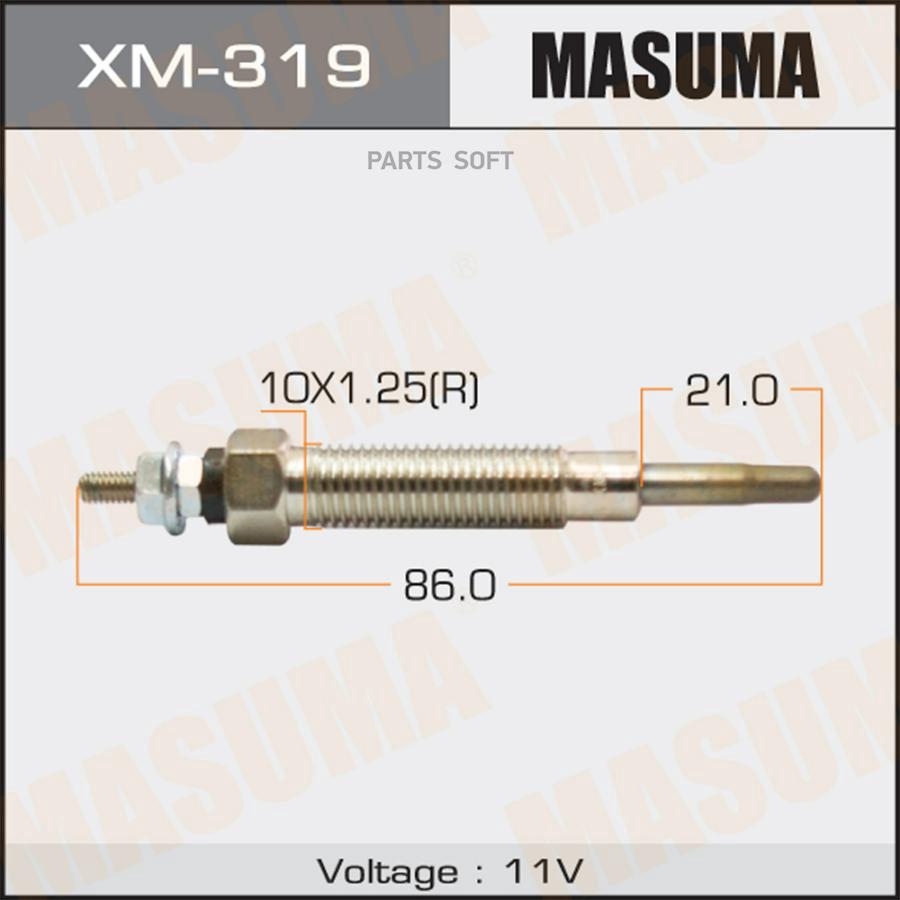 

XM-319_свеча накаливания! 11V Mitsubishi Pajero/Canter/Delica 2.8 TD 4M40/4M40T 93>