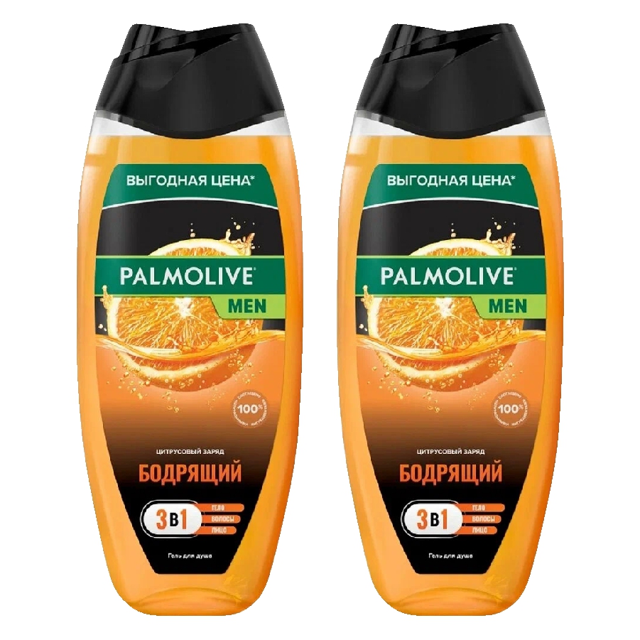 Гель Palmolive для душа 3в1 Цитрусовый заряд бодрящий men 500 мл х 2 шт