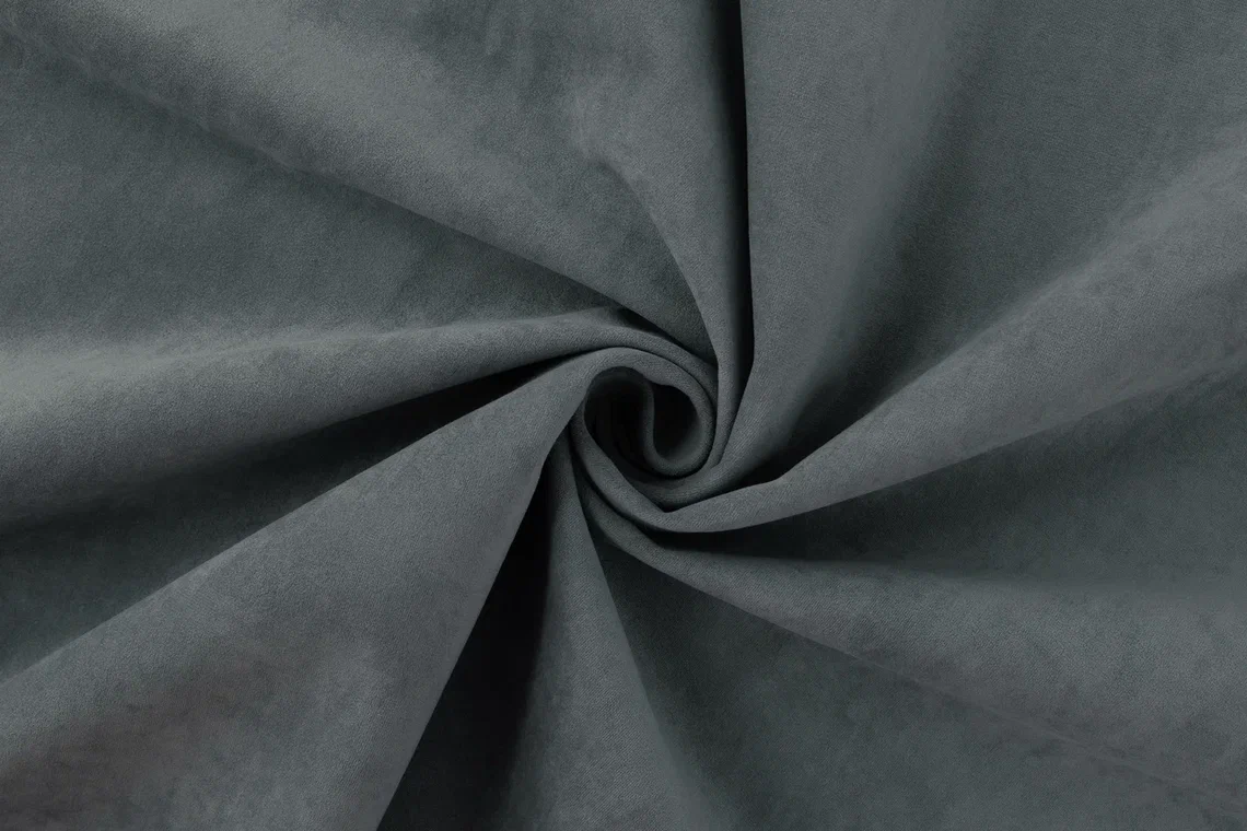 Ткань мебельная Велюр, Крокус, модель Левен тёмно-серый