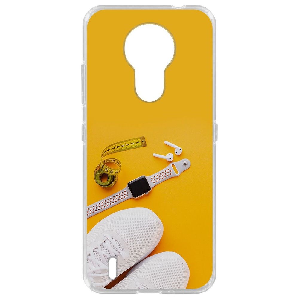 

Чехол-накладка Krutoff Clear Case Кроссовки женские Фитнес для Nokia 1.4, Прозрачный