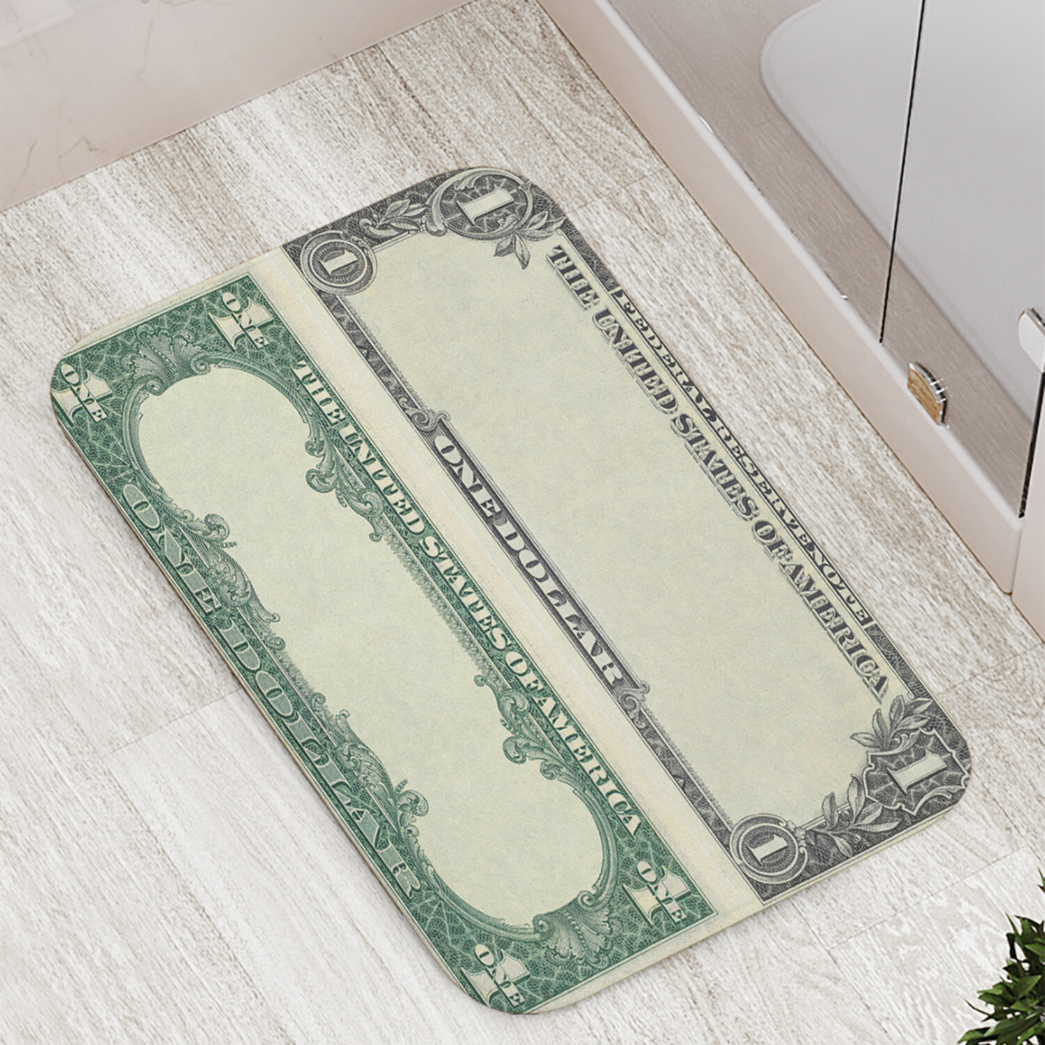 

Коврик JoyArty Один доллар без рисунка для ванной сауны бассейна 77х52 см, Один доллар без рисунка