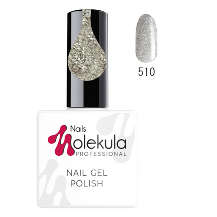 фото Гель-лак molekula diamond №510 «серебристый металлик»