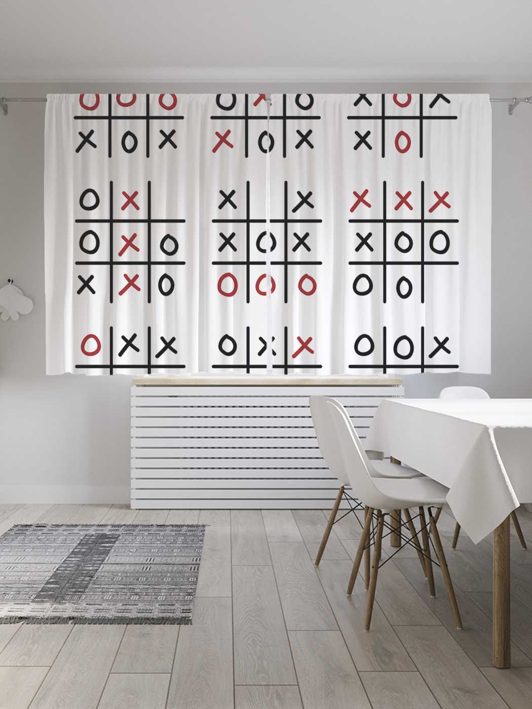 

Классические шторы JoyArty "Крестики-нолики", серия Oxford DeLux, 2 полотна 145x180 см, Крестики-нолики