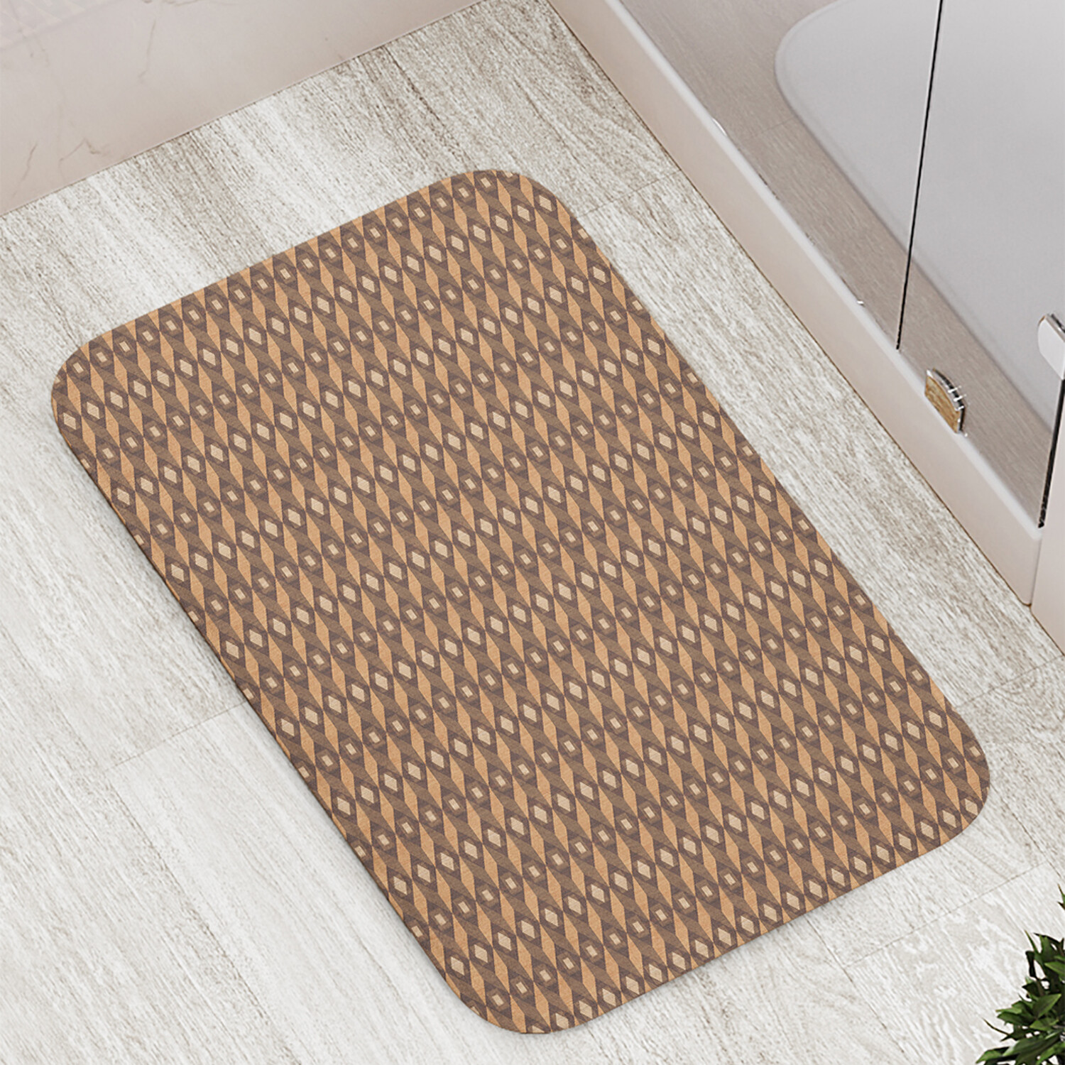 

Коврик противоскользящий JoyArty "Брусочная кладка" для ванной сауны бассейна 77х52 см, Брусочная кладка