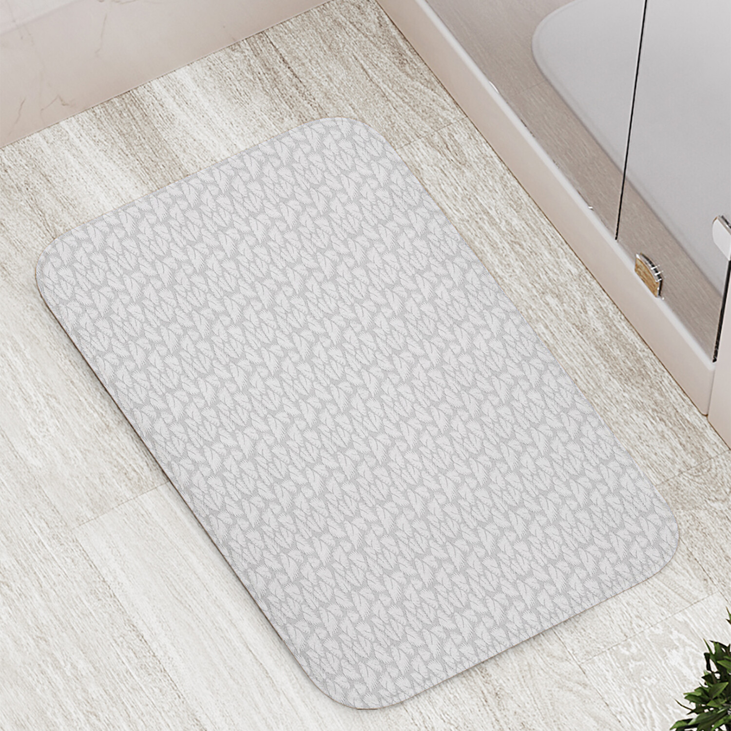 

Коврик противоскользящий JoyArty "Листья моно" для ванной сауны бассейна 77х52 см, Листья моно