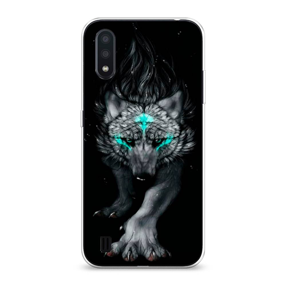 

Чехол Awog на Samsung Galaxy A01 "Волшебный волк", Разноцветный, 29550-2