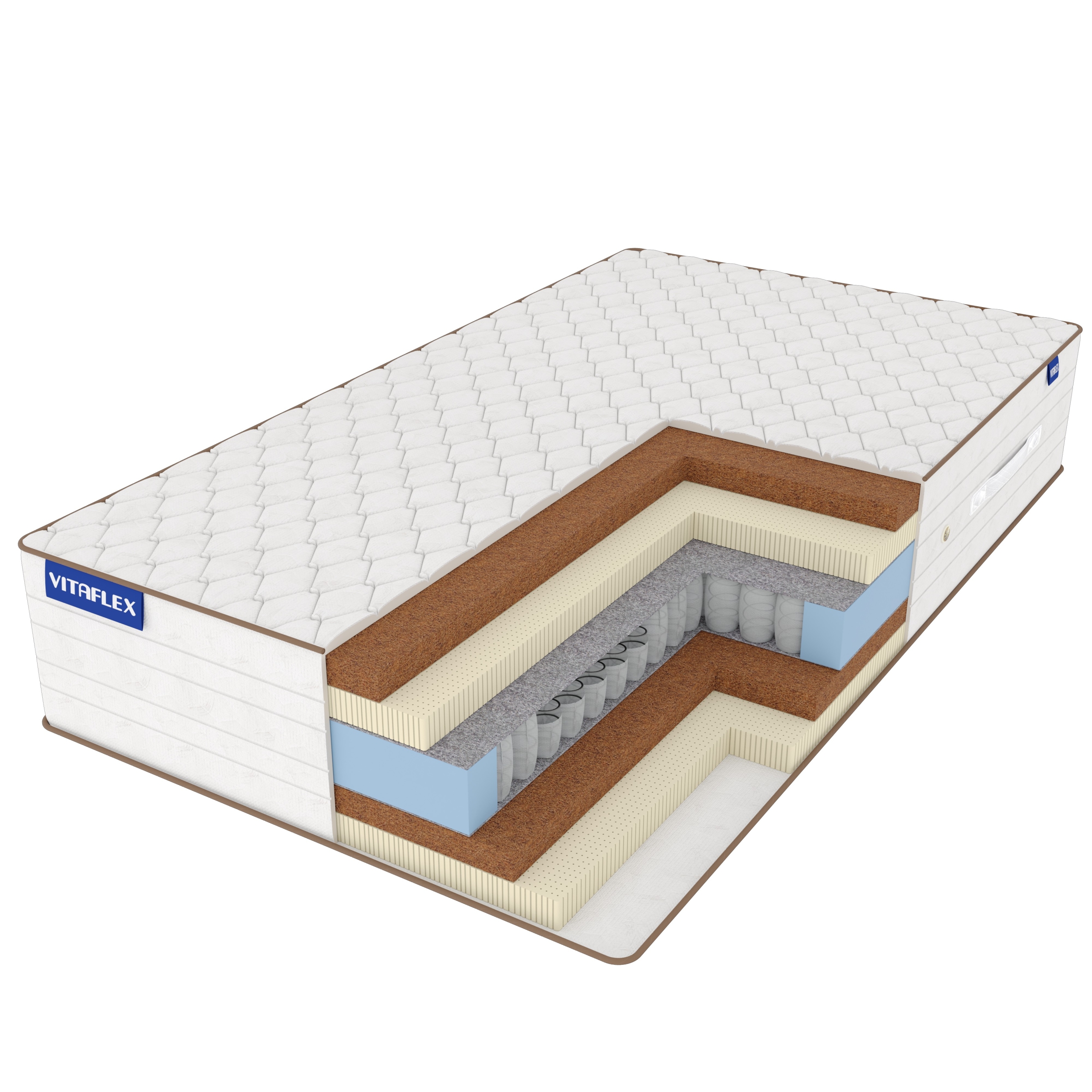 

Матрас Vitaflex Elite Middle S500 170х185, Бежевый;белый;серый;серебристый, Middle S500