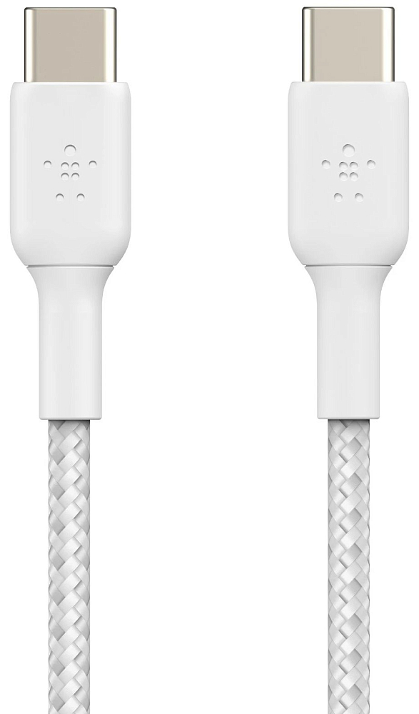 Кабель Belkin BoostCharge Braided USB-C - USB-C, 2 м, нейлон, белый, CAB004bt2MWH2PK