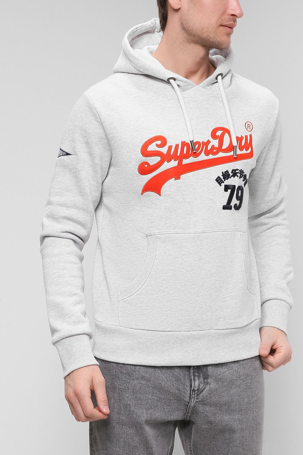 

Худи мужское Superdry M2011391A серое 2XL, Серый, M2011391A