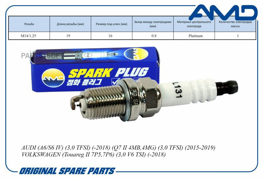 AMD Свеча зажигания 101905631GPFR8S8EGAMD.PL131 AMD 1шт 100055880025