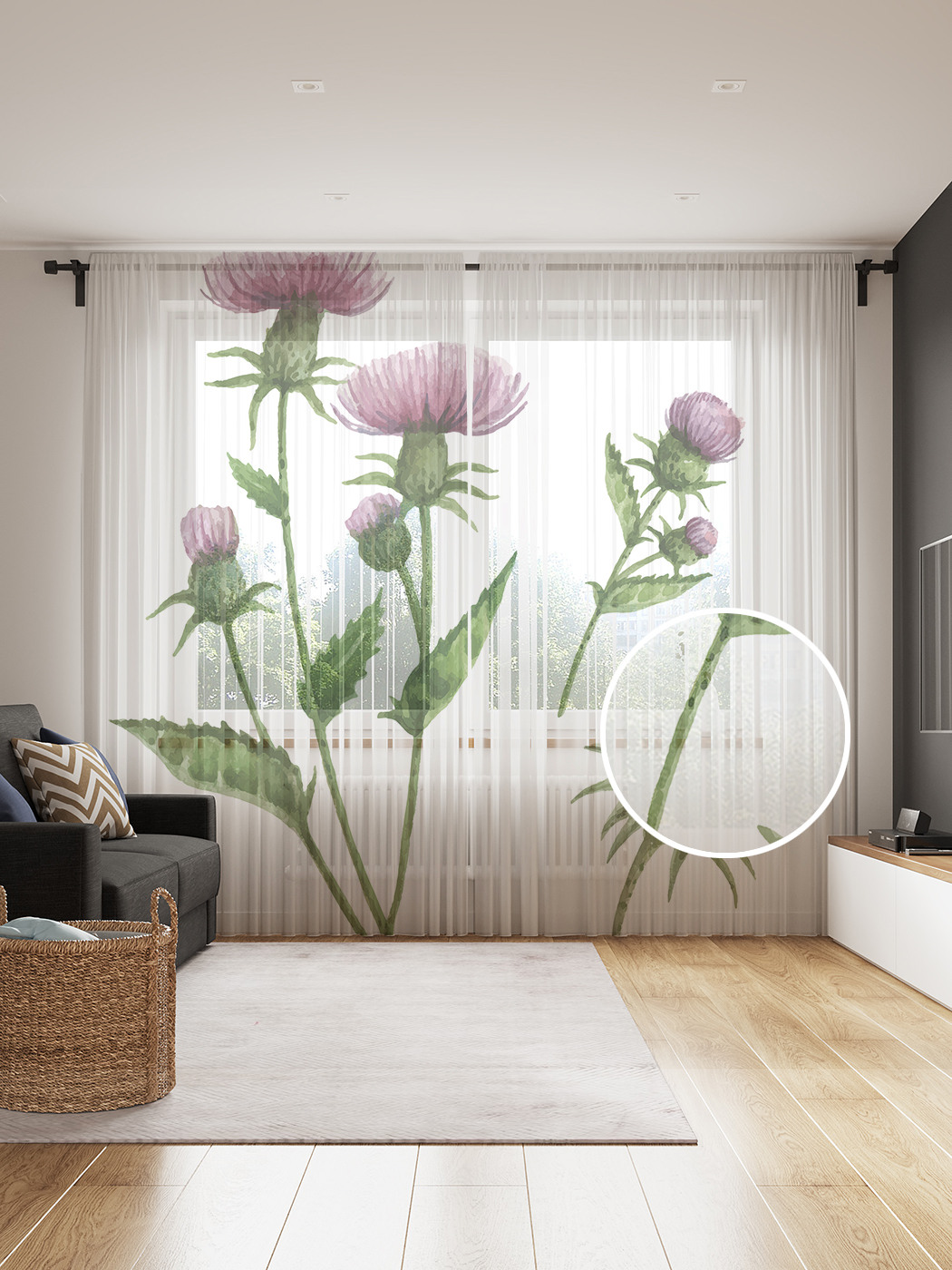 

Фототюль JoyArty "Колючая ботаника", 145x265см (2 полотна со шторной лентой + 50 крючков), Колючая ботаника